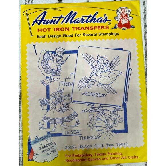 Vintage Aunt Martha's Hot Iron Transfers Embroidery Textile Painting Needlepoint - Picture 7 of 7